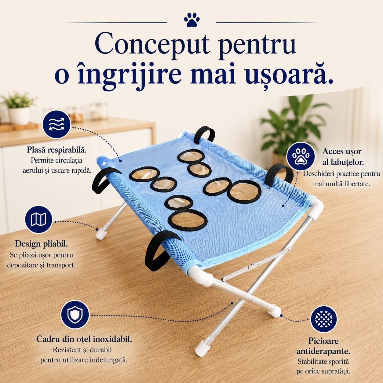 PaviBath™ – Suport pentru Baia Câinelui